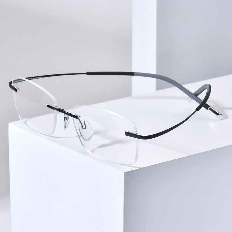 FONEX Titanium Glasses Frame,Rimless Frameless Optical Eyewear Eyeglasses for Men and Women F85634 - Image 2