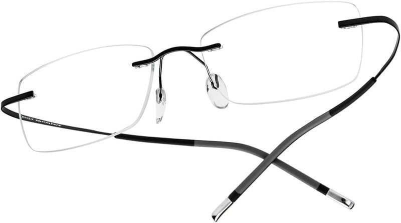 FONEX Titanium Glasses Frame,Rimless Frameless Optical Eyewear Eyeglasses for Men and Women F85634 - Image 1