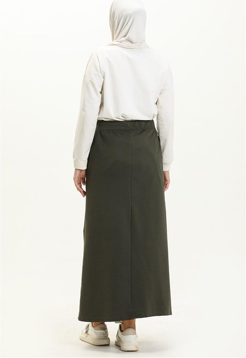 Bwest Waist Tied Pocket Sports Skirt - 0152 - Khaki  - Image 5