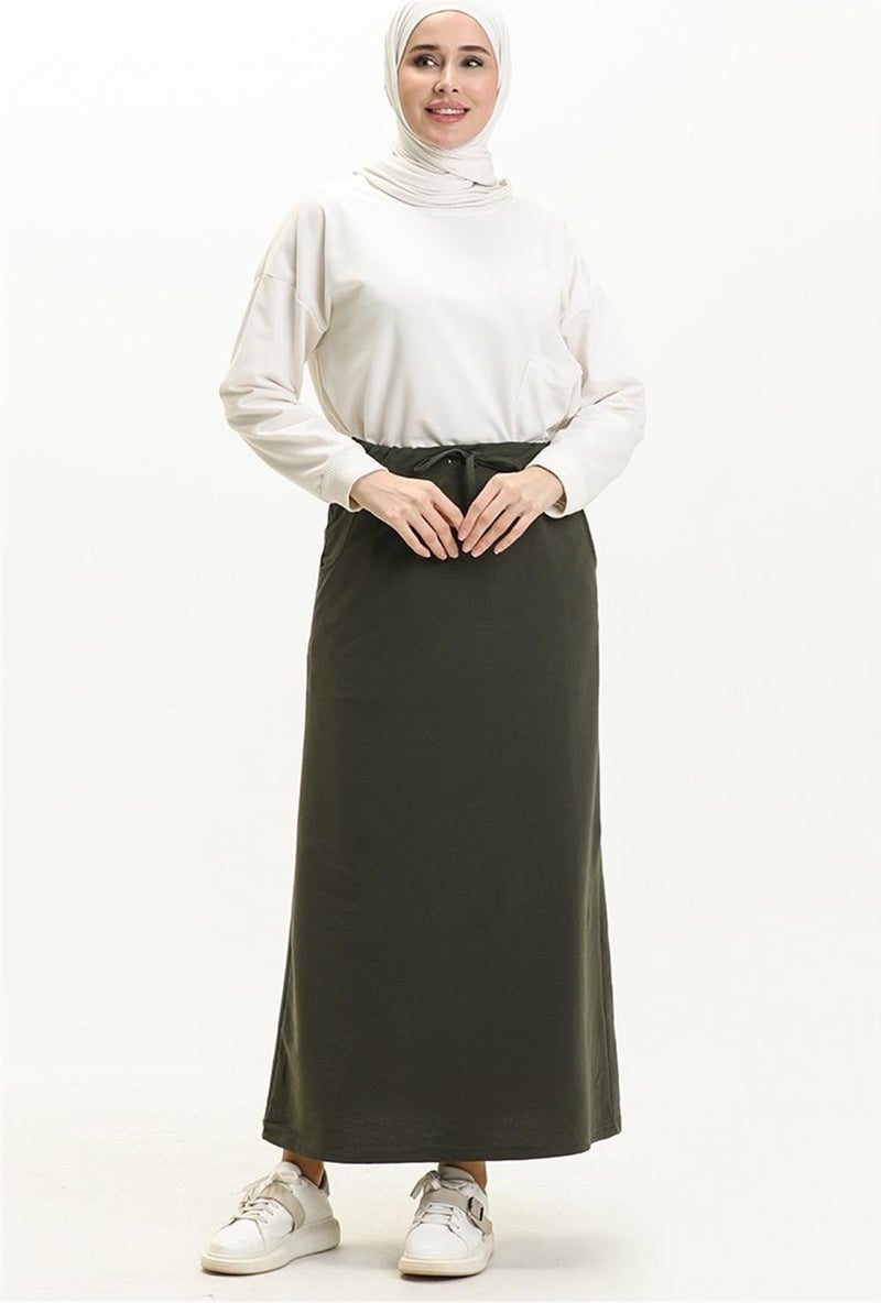 Bwest Waist Tied Pocket Sports Skirt - 0152 - Khaki  - Image 1
