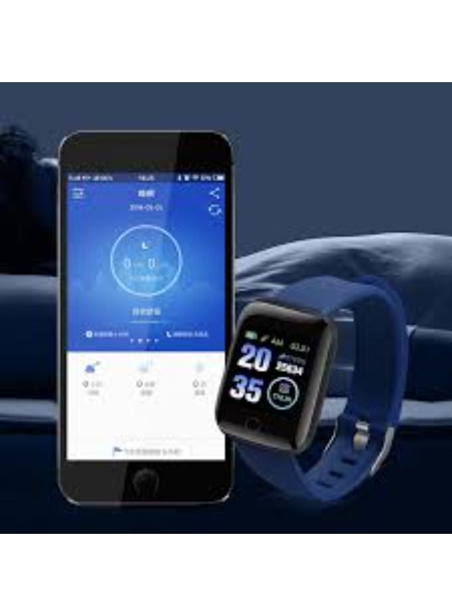 116 Plus Waterproof Smart Watch - blue : Your ideal partner for daily activities