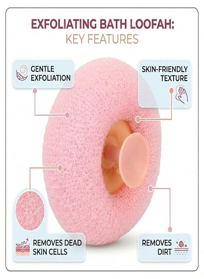 Ultra Soft Bath Shower Scrub Sponge for Men, Women, and Baby | Round Bathing Foam for Mud & Dirt Removal | Extra Body Cleaner, Gentle Body Scrub with Suction Cup - Image 5