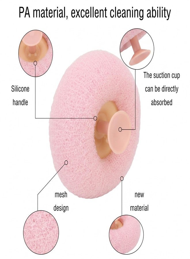 Ultra Soft Bath Shower Scrub Sponge for Men, Women, and Baby | Round Bathing Foam for Mud & Dirt Removal | Extra Body Cleaner, Gentle Body Scrub with Suction Cup - Image 2