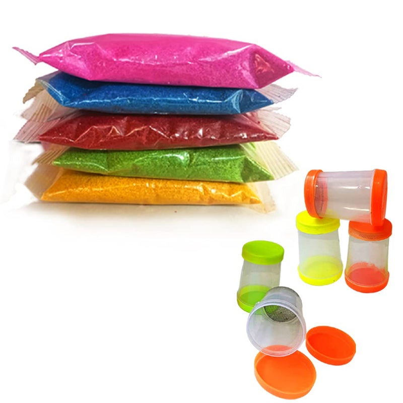 CraftVatika CraftVatika Floor Decoration Kit Rangoli Making Tools Color Powder Pouches with Multicolor Color Filler Diwali Navratri Pongal Onam Pooja Temple Decorations - Image 4