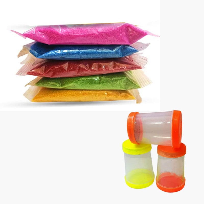 CraftVatika CraftVatika Floor Decoration Kit Rangoli Making Tools Color Powder Pouches with Multicolor Color Filler Diwali Navratri Pongal Onam Pooja Temple Decorations - Image 1