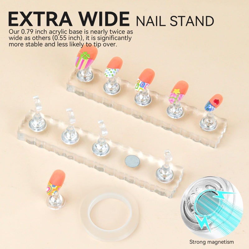 ESUOHYM 50 PCS Nails Packaging Bags with Nail Stand for Fake Nail, Holographic Press On Nail Storage Container Nail Art Kit for Diy Design,Nail Cardboards with 2 Double-sided Adhesive Tape Salon Home - Image 3