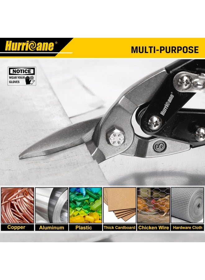 Hurricane HURRICANE 10 Inch Aviation Tin Snips, Heavy Duty Metal Cutter Shears for Cutting Sheet Metal, Straight Cut, Chrome Vanadium Steel  - Image 4