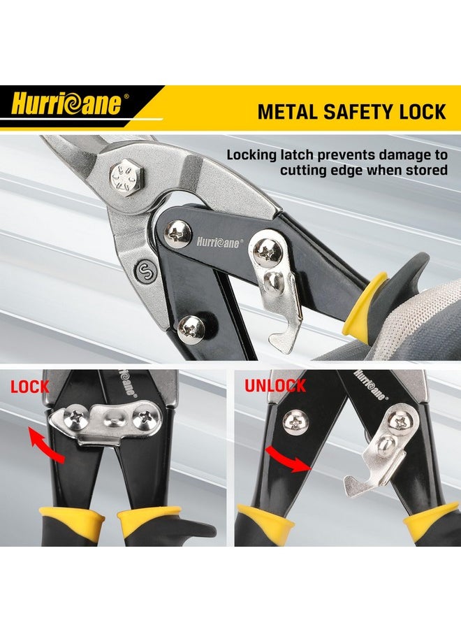 Hurricane HURRICANE 10 Inch Aviation Tin Snips, Heavy Duty Metal Cutter Shears for Cutting Sheet Metal, Straight Cut, Chrome Vanadium Steel  - Image 3