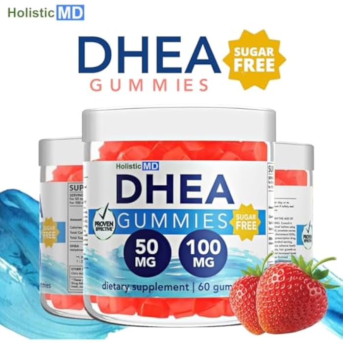 Holistic MD dhea 100mg 50mg dhea Supplement for Women | dhea Supplement for Men | clinically Studied high Absorption | Sugar Free Vegan Strawberry Gummies 60 Days Supply - Image 4