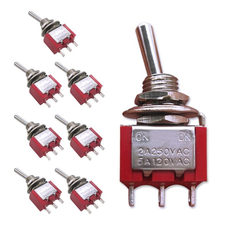 mxuteuk 8 قطع MTS-102 3 طرف 2 وضعية مفتاح تبديل مصغر صغير ON/ON 5A 120V 2A 250V - Image 1