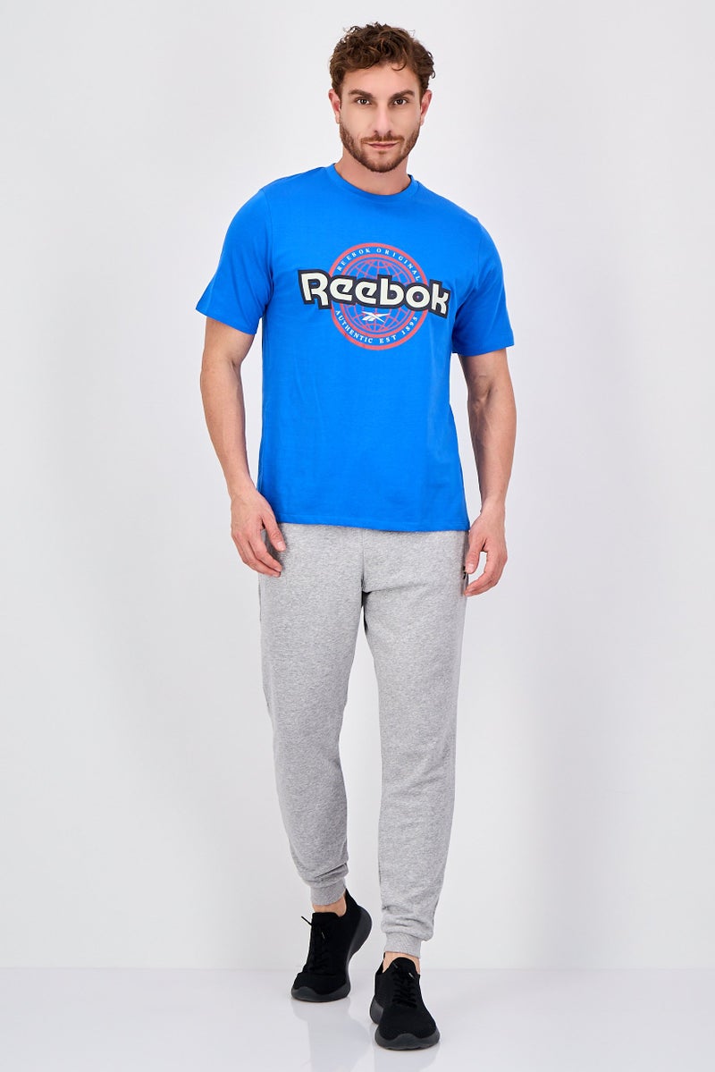 Reebok Men Sportswear Fit Short Sleeve Outdoor T-Shirt, Blue - Image 4