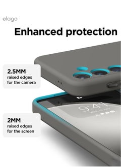 Elago elago Liquid Silicone for Samsung Galaxy S24 case cover Full Body Screen Camera Protective, Shockproof, Slim, Anti-Scratch Soft Microfiber Lining - Midnight Grey  - Image 3