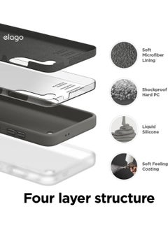 Elago elago Liquid Silicone for Samsung Galaxy S24 case cover Full Body Screen Camera Protective, Shockproof, Slim, Anti-Scratch Soft Microfiber Lining - Midnight Grey  - Image 4