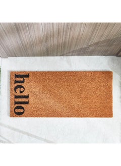 Home Box Hello Printed PVC Back Coir Doormat - 45x100 cm  - Image 1
