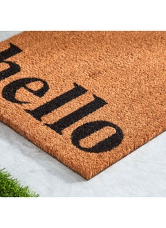 Home Box Hello Printed PVC Back Coir Doormat - 45x100 cm  - Image 4