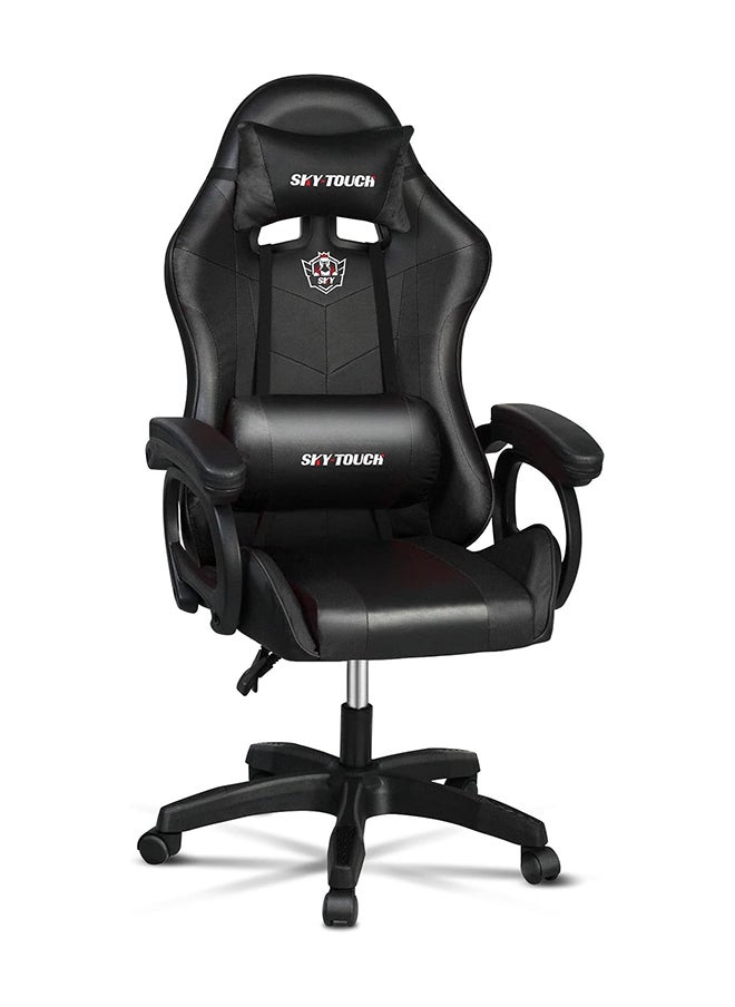 SKY-TOUCH - Gaming Chair，Adjustable Computer Chair Pc Office Pu Leather High Back, Ergonomic design Lumbar Support,Comfortable Armrest Headrest，Black - Image 1