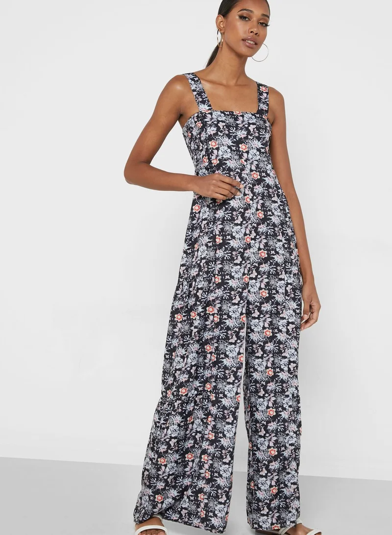 ELLA Printed Square Neck Jumpsuit