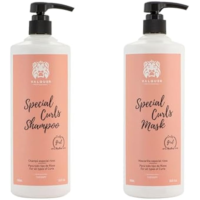 Valquer Laboratorios VALQUER CURLY METHOD PACK SHAMPOO + MASK 1000ML FOR CURLY HAIR NO SULPHATES NO SALT - Image 1