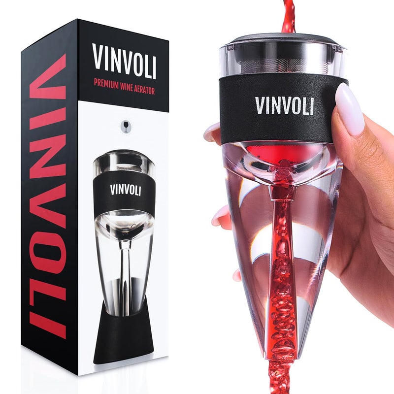 Vinvoli Wine Aerator - Deluxe 2026 Aerator Decanter with Unique Superior Three-Stage Aeration, Sediment Filter, No-Drip Stand - Quality and Convenience for Lovers and Sommeliers - Image 1