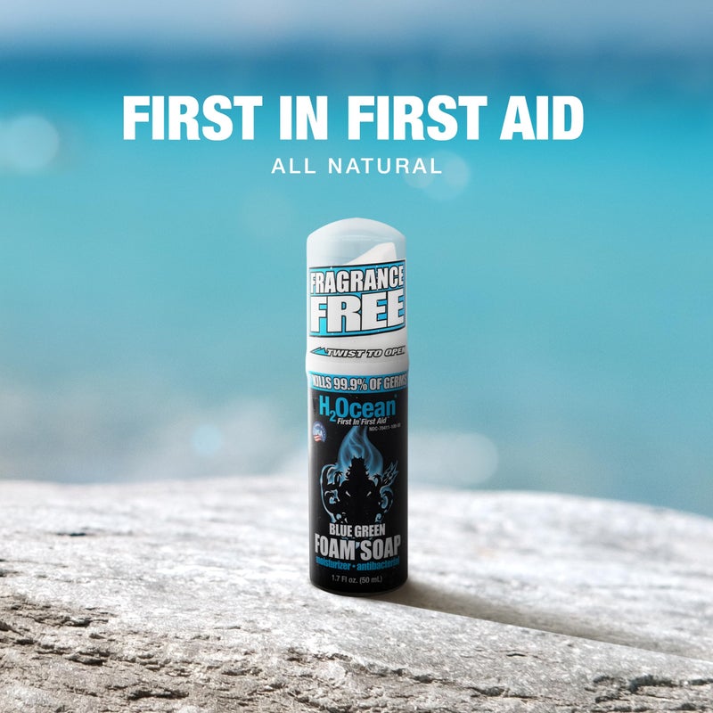 H2Ocean Blue Green Foam Soap - Tattoo Foam Antibacterial Soap for Tattoo Aftercare - Tattoo Care with Aloe Vera - Travel-Size Tattoo Moisturizer Soap - 1.7 oz - Image 5