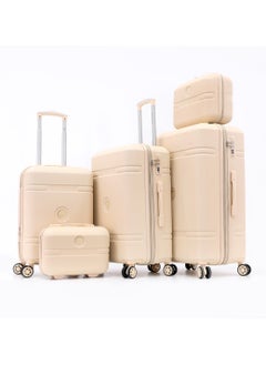 GIORDANO Giordano Hardside Luggage Trolley Bag 5 Pieces set,Beige (BC-12&14,S-20,M-24,L-28 Inch)  - Image 1