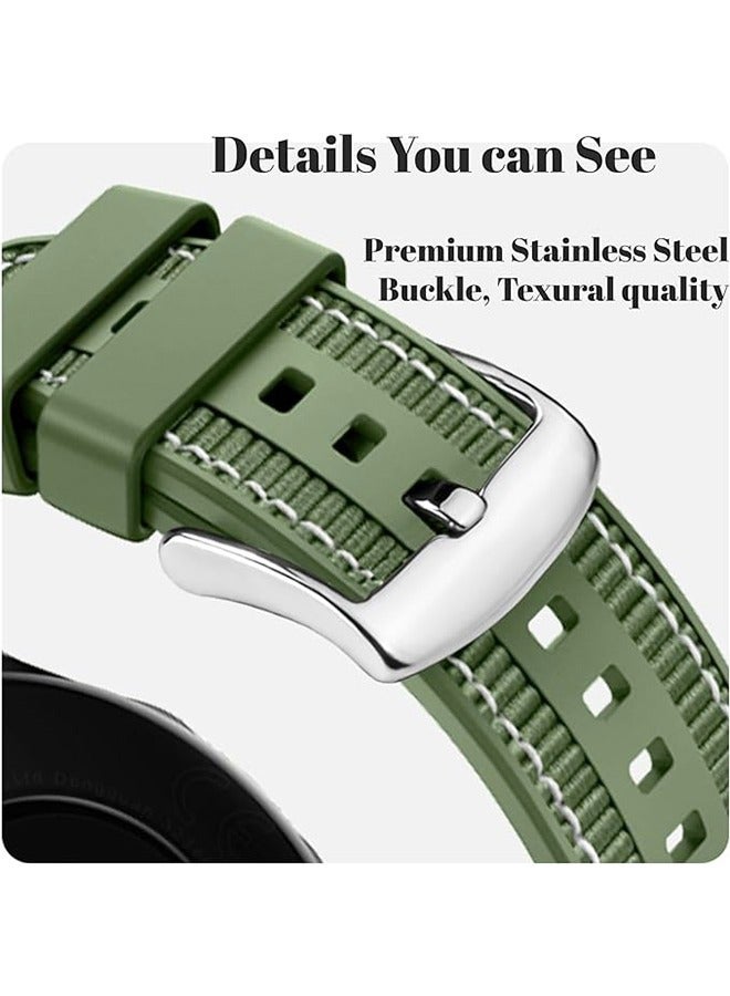 Ocean Watch Band Compatible with Huawei Watch GT4 2023 46mm/GT3/GT3 Pro/GT2/GT 46mm/GT2e/GT Runner/Huawei Watch 3/3 Pro Stap, 22mm Nylon Braided Silicone Composite WatchStrap, Green  - Image 2