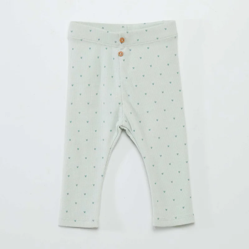 Kiabi Long Patterned Leggings Green