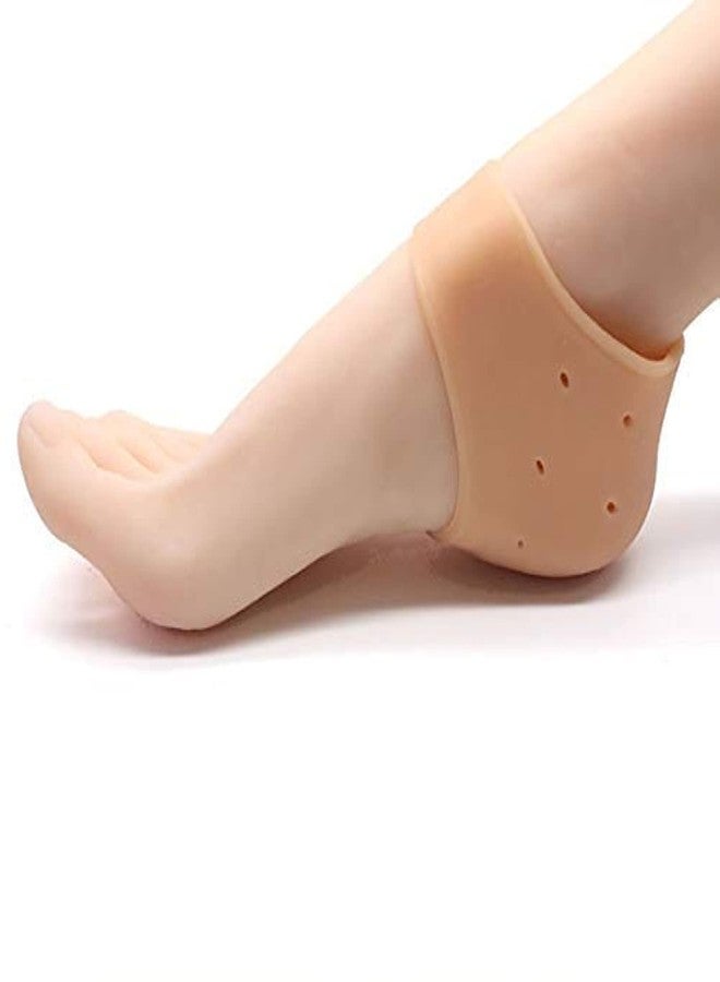 Packers OVI Creation Silicone Heel Pad Socks for Pain Relief for Men and Women (Beige, Free Size) - 1 Pair - Image 1