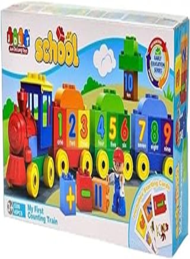 JDLT W54-10 Train Building Blocks Set, Multicolor
