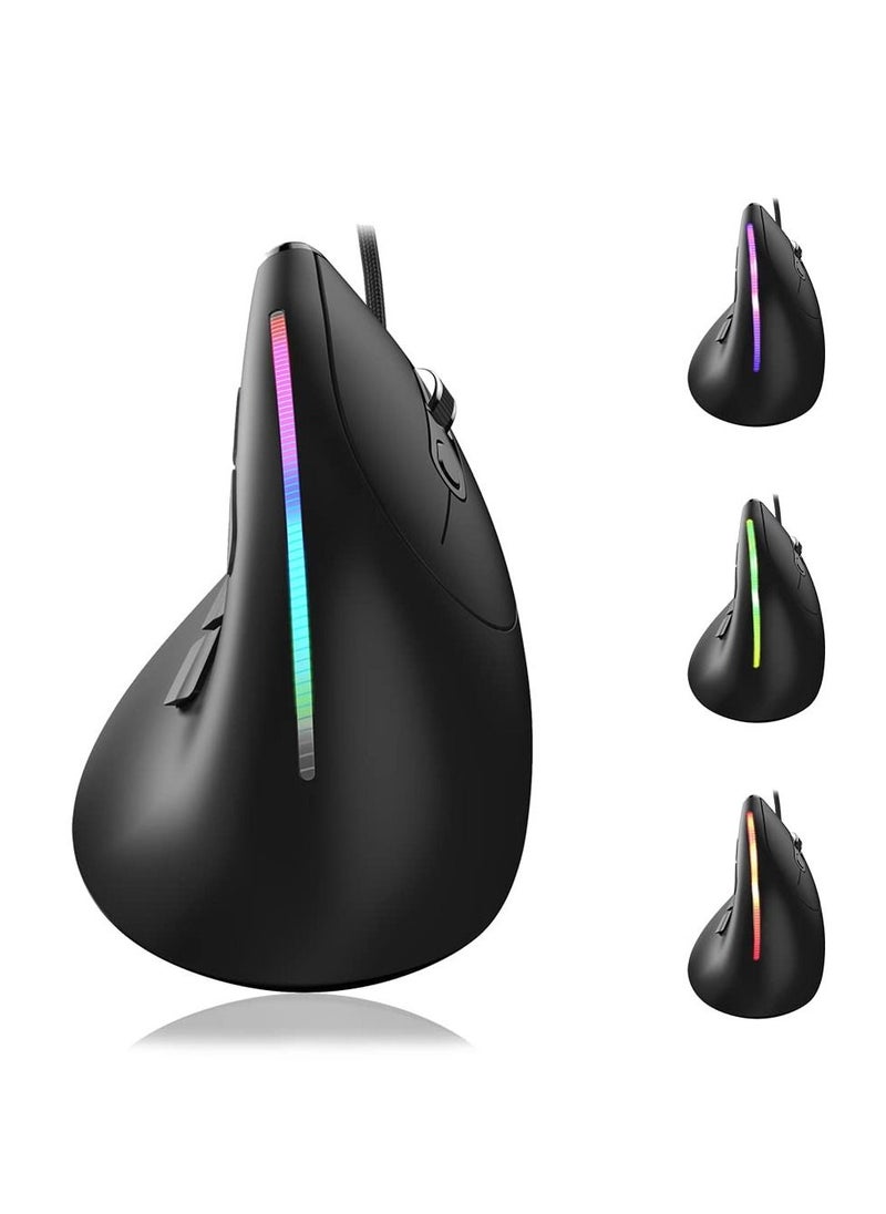 Y&D - SYOSI Vertical Wired Mouse, Ergonomic Gaming Mouse with 9 Programmable Buttons and RGB Lights, 12800 Max Adjustable DPI for Gamer - Image 1