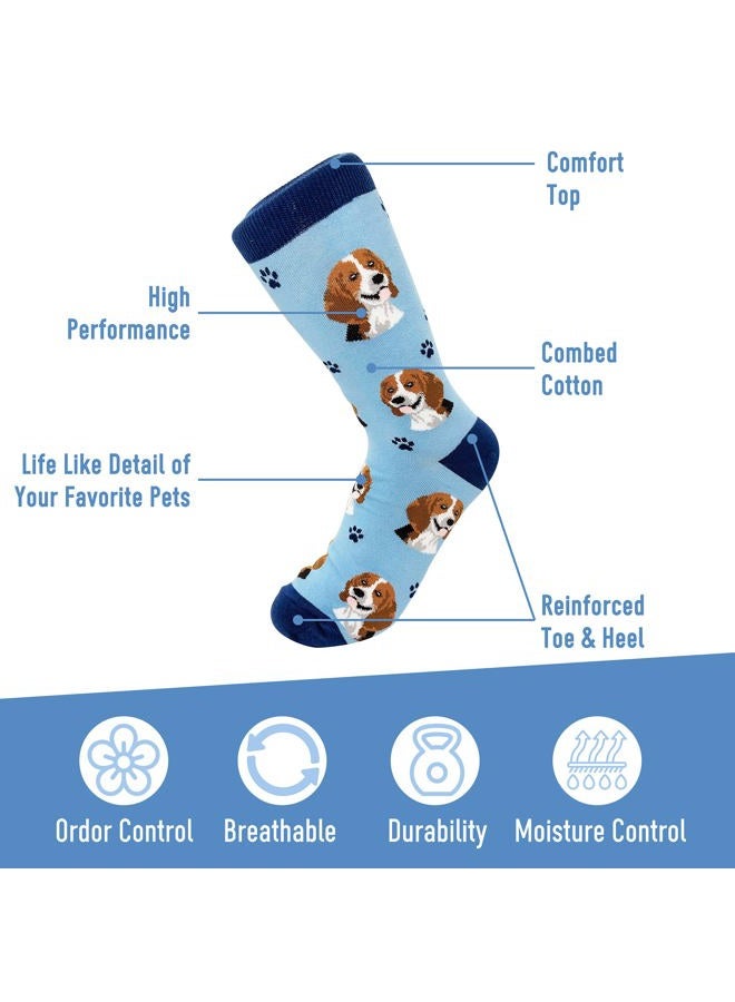 E&S Pets Socks - Fun Unisex Crazy Pet Lover Novelty Funny Gifts for Dog Lovers Cute Pattern Casual Crew One Size Fits most, Green, 18 - Image 2