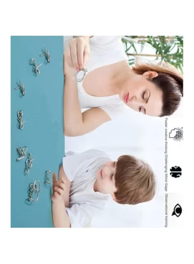 مجموعة أحجية معدنية من 24 مع حقيبة، اختبار الذكاء للدماغ، وصلة حديدية لفك القفل، لعبة خدعة الخاتم الصيني - Image 2