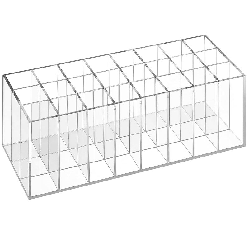 Dmopipp Lipstick Organizer 24 Slot Lipstick Holder Display Rack Small Clear Plastic Compact Lip Gloss Perfume Sample Mascara Holder - Image 1
