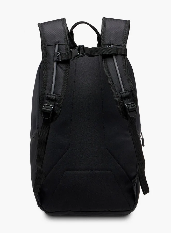 Kappa Logo Print Backpack with Adjustable Straps and Zip Closure - 16x27x46 cm