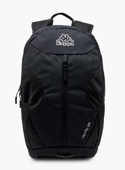 Kappa Logo Print Backpack with Adjustable Straps and Zip Closure - 16x27x46 cm