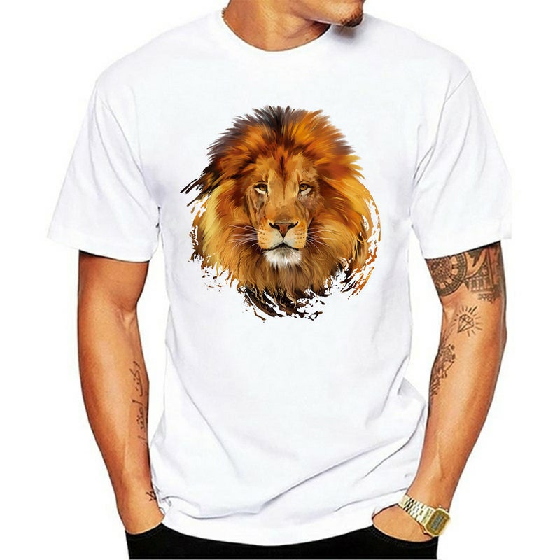 2024 Independent Wish Animal Head Print Round Neck Short Sleeve T-Shirt - Image 4