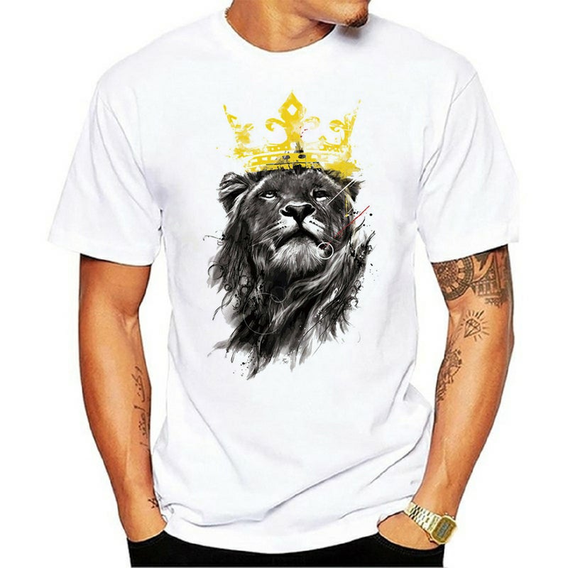 2024 Independent Wish Animal Head Print Round Neck Short Sleeve T-Shirt - Image 2