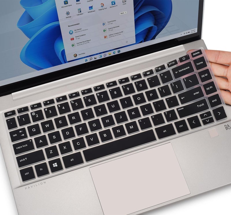 Oaky غطاء لوحة مفاتيح متوافق مع HP Pavilion x360 14 و HP Laptop 14 14t 14m-dw/dy...سلسلة و HP 14-dv/dw/ek ...سلسلة واقي لوحة مفاتيح لابتوبات HP - سيليكون أسود - Image 1