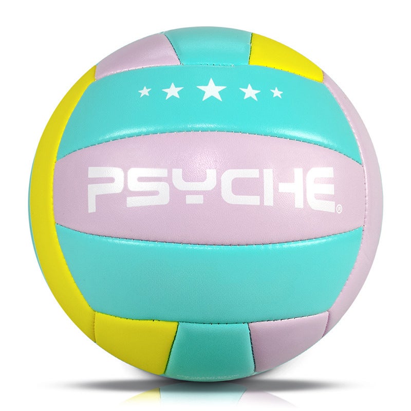 Generic PSYCHE No.5 PVC Sewn Volleyball for Student Training Purple blue yellow V5007
