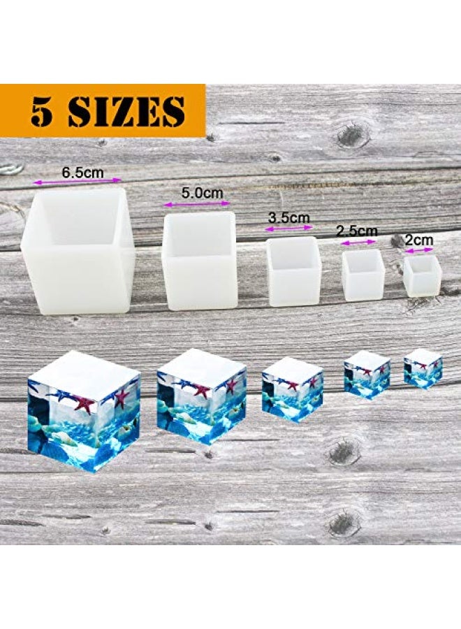 Luckkyme Resin Casting Moulds Square Resin Mould Cube Silicone Moulds For Diy Craft Making Silicone Clear Casting Moulds 5Size - Image 5