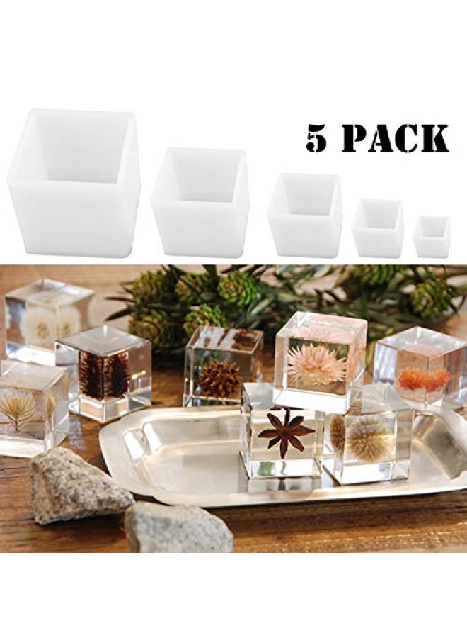 Luckkyme Resin Casting Moulds Square Resin Mould Cube Silicone Moulds For Diy Craft Making Silicone Clear Casting Moulds 5Size - Image 2