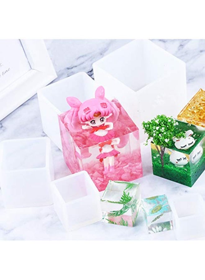 Luckkyme Resin Casting Moulds Square Resin Mould Cube Silicone Moulds For Diy Craft Making Silicone Clear Casting Moulds 5Size - Image 4