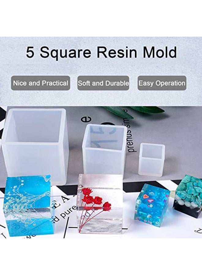 Luckkyme Resin Casting Moulds Square Resin Mould Cube Silicone Moulds For Diy Craft Making Silicone Clear Casting Moulds 5Size - Image 3