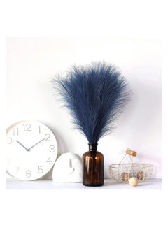 SPARK IT HOME Spark It Home 6 Pieces Fluffy Faux Pampas Grass Artificial Pampas Branches Fake Fluffy Stems Plants, Floor Vase Filler for Home, Wedding Boho Decor Flower Arrangement 45 cm/17 inches (Royal Blue)  - Image 4