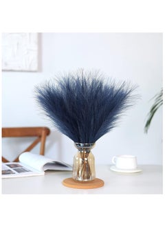 SPARK IT HOME Spark It Home 6 Pieces Fluffy Faux Pampas Grass Artificial Pampas Branches Fake Fluffy Stems Plants, Floor Vase Filler for Home, Wedding Boho Decor Flower Arrangement 45 cm/17 inches (Royal Blue)  - Image 3