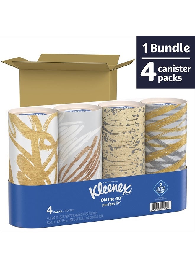 Kleenex مناديل الوجه Perfect Fit، مناديل السيارة، 50 منديلًا في العلبة، 4 عبوات - Image 2