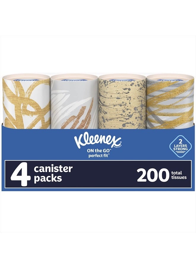 Kleenex مناديل الوجه Perfect Fit، مناديل السيارة، 50 منديلًا في العلبة، 4 عبوات - Image 1