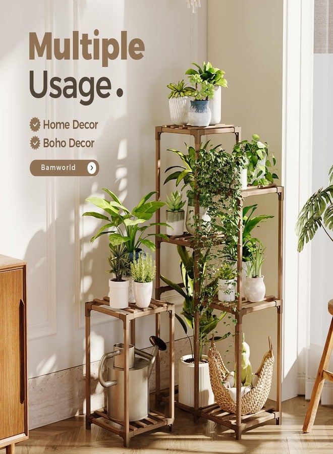 Bamworld Plant Stand Indoor Corner Plant Shelf Wood Plant Holder for Multiple Plants Tall Flower Stands Combo Plant Table Rack Garden Patio Lawn Window 03H - Image 3