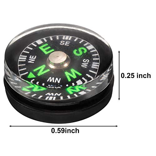 BBTO 200 Pieces Button Compass Mini Black Survival Compass Oil Filled Compass for Camping Hiking Boating Touring - Image 3