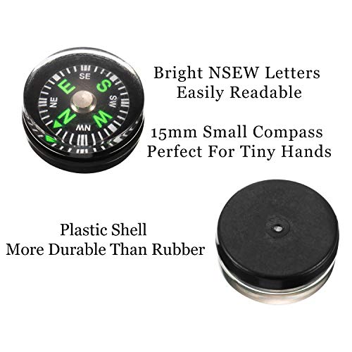 BBTO 200 Pieces Button Compass Mini Black Survival Compass Oil Filled Compass for Camping Hiking Boating Touring - Image 4
